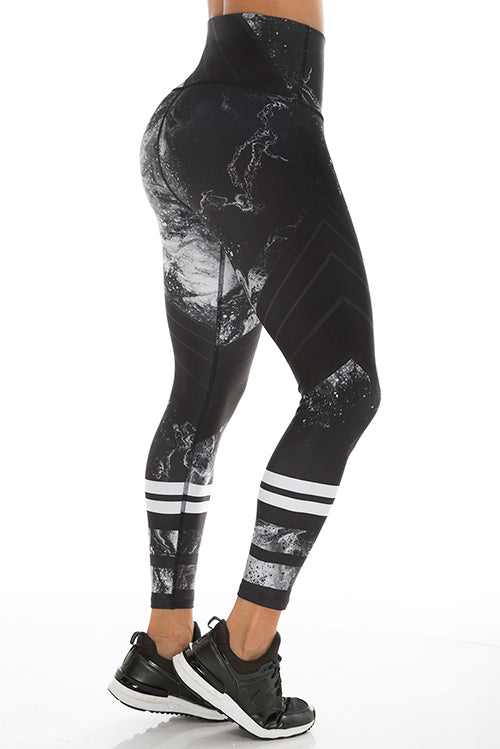 Black marble leggings discount